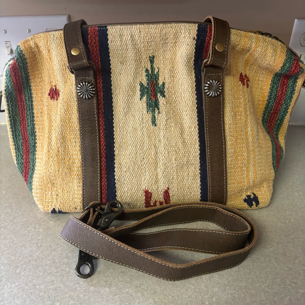 Myra Bag Large Southwest Serape Coastal Cowgirl Western Boho Tote Crossbody Bag